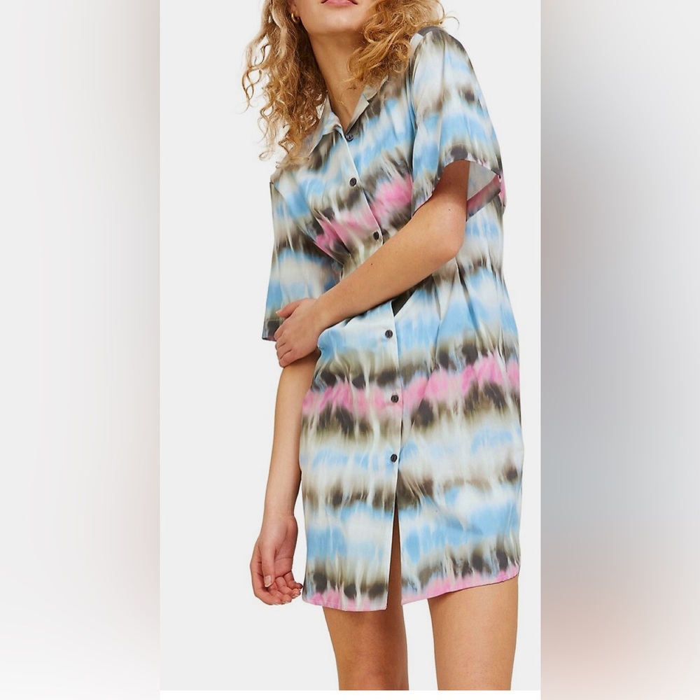 JJXX Tie-Dye Button-Up Dress